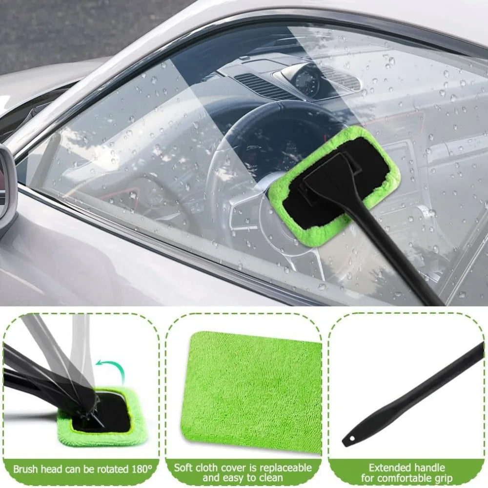 Szczotka do Mycia Szyb z Mikrofibrą (4x Ściereczki w Zestawie)
