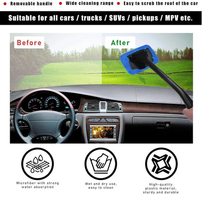 Szczotka do Mycia Szyb z Mikrofibrą (4x Ściereczki w Zestawie)